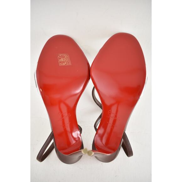 Christian Louboutin Rosalie 100 Nude 8 Brown Ankle Strap Sandal Heel Pump 38 - Picture 12 of 12